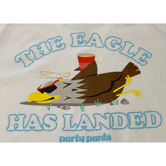 PARTY PANTS The Eagle Has Landed Red Solo Cup Drinking Shirt Short Sleeve LARGE - Picture 1 of 4